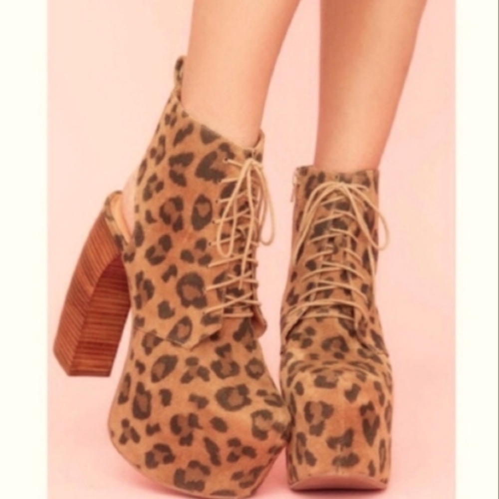 Rare Jeffrey Campbell Leopard Lana Platform Heels